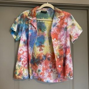 Big bud press tie dye button up